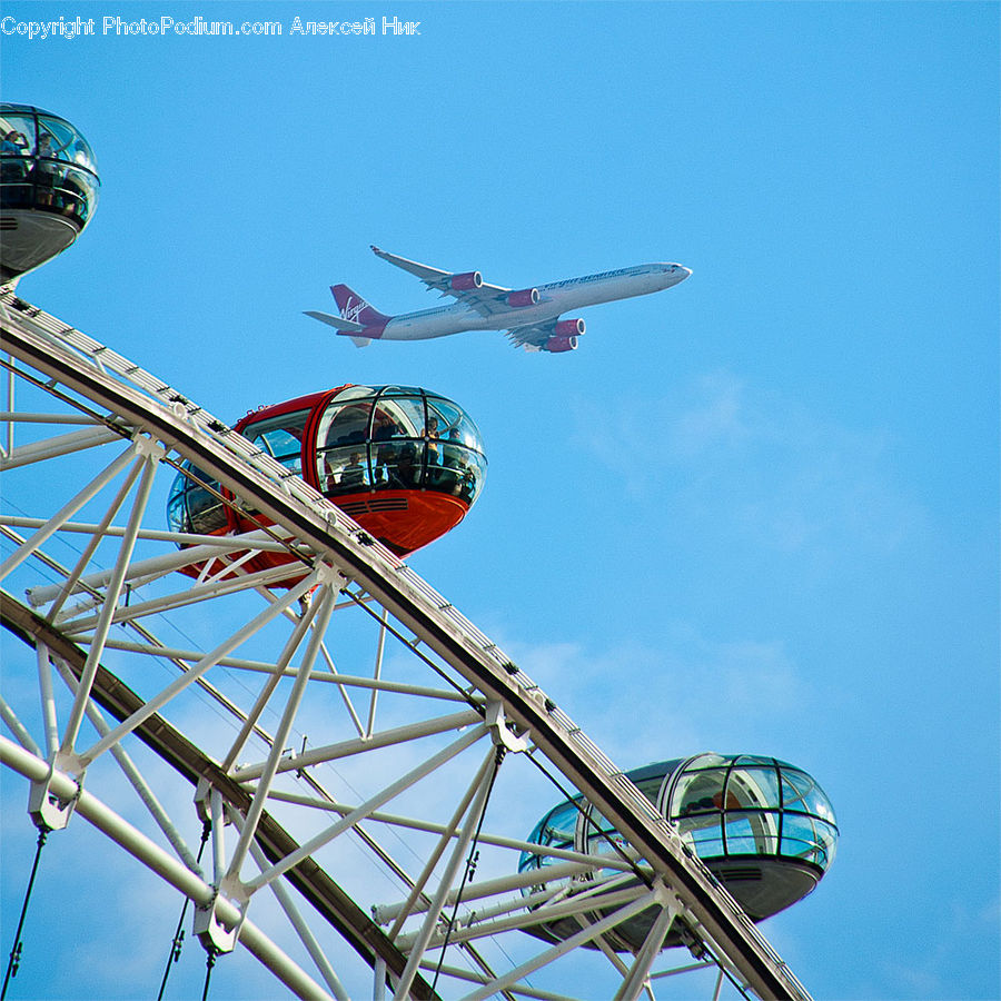 Aircraft, Airplane, Amusement Park, Ferris Wheel