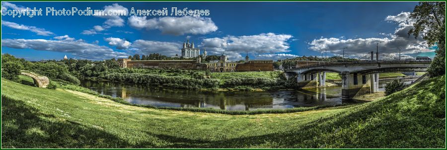 Bridge, Viaduct, Field, Grass, Grassland, Plant, Path