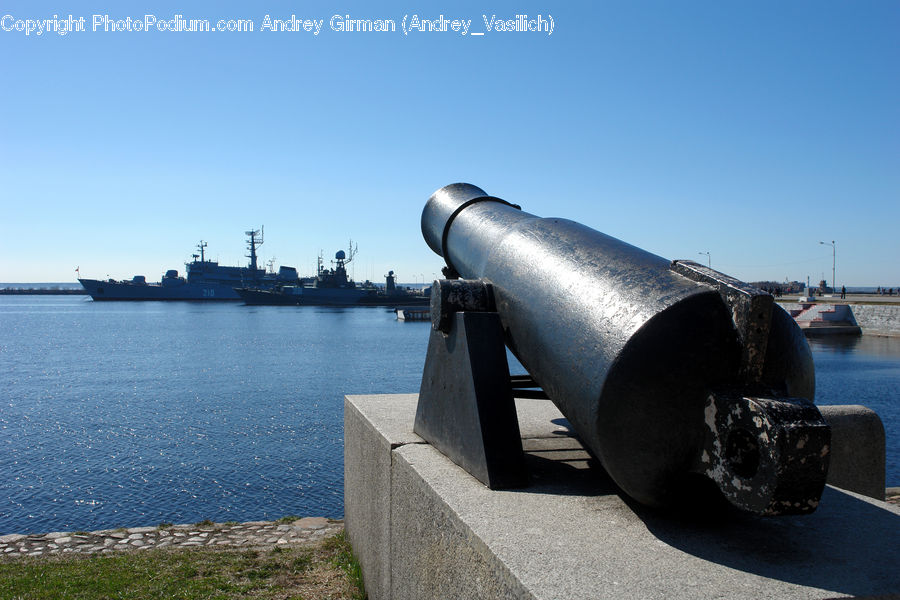 Cannon, Weaponry, Battleship, Cruiser, Navy, Ship, Vessel