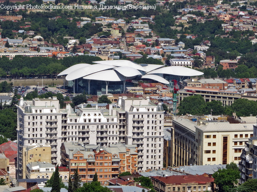 Aerial View, City, Downtown, Building, Metropolis, Urban, Town
