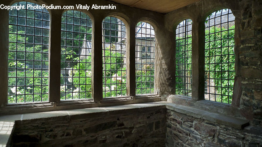 Window, Brick, Crypt, Building, Rubble, Arched, Rock
