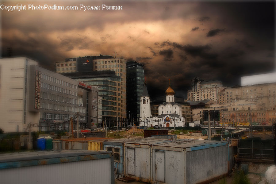 Factory, Outdoors, Storm, Weather, Building, Housing, City