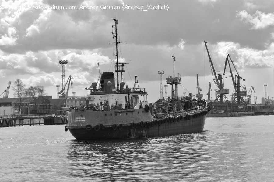 Constriction Crane, Canal, Outdoors, River, Water, Cruise Ship, Ferry