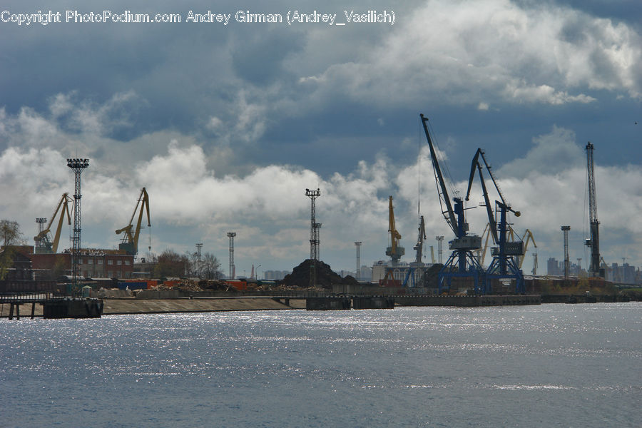 Factory, Refinery, Constriction Crane, Ferry, Freighter, Ship, Tanker