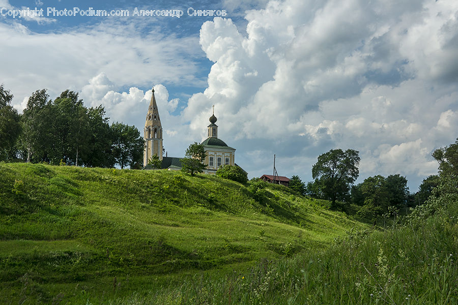 Grassland, Mound, Field, Grass, Land, Outdoors, Architecture