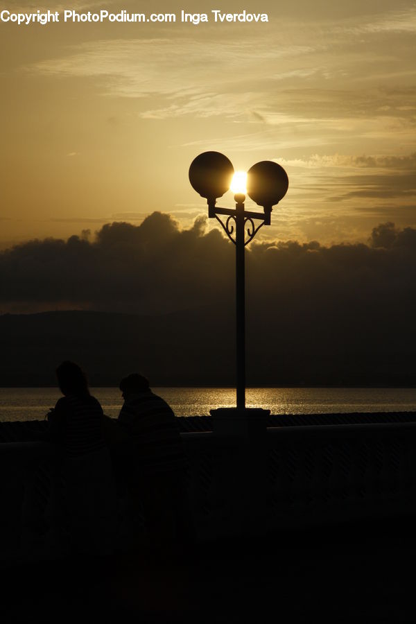 Silhouette, Lamp Post, Pole, Lamp, Flare, Light, Sunlight