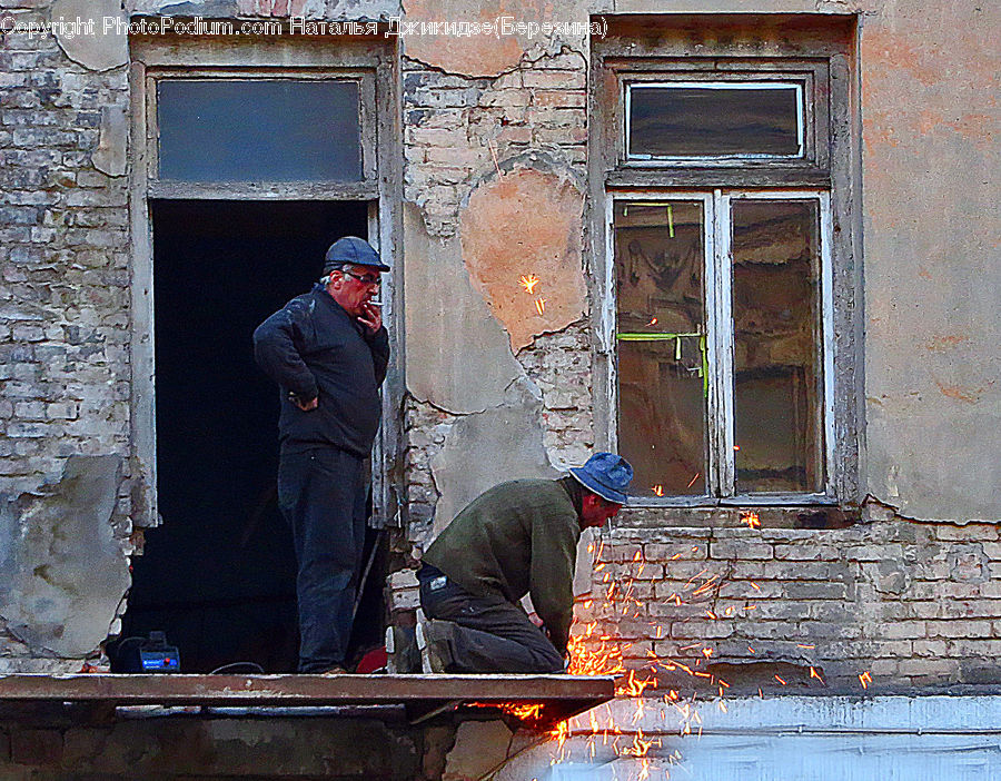Human, People, Person, Hardhat, Hat, Helmet, Brick