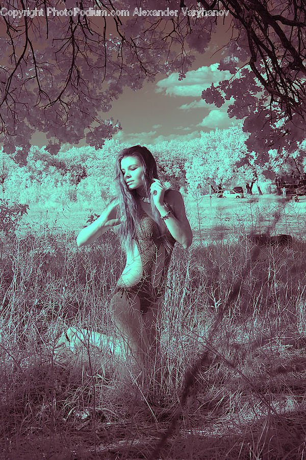 Female, Girl, Person, Woman, Field, Grass, Grassland