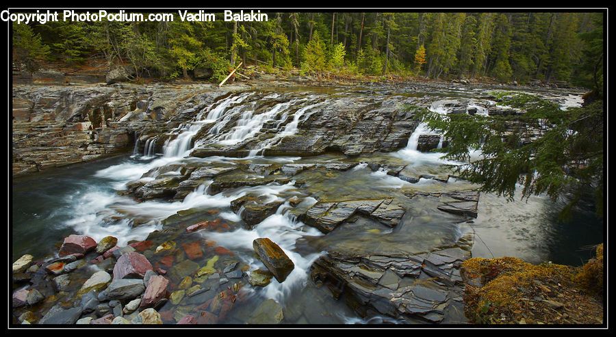 Creek, Outdoors, River, Water, Rock, Waterfall, Rubble