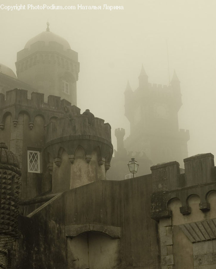 Architecture, Castle, Fort, Fog, Pollution, Smog, Smoke