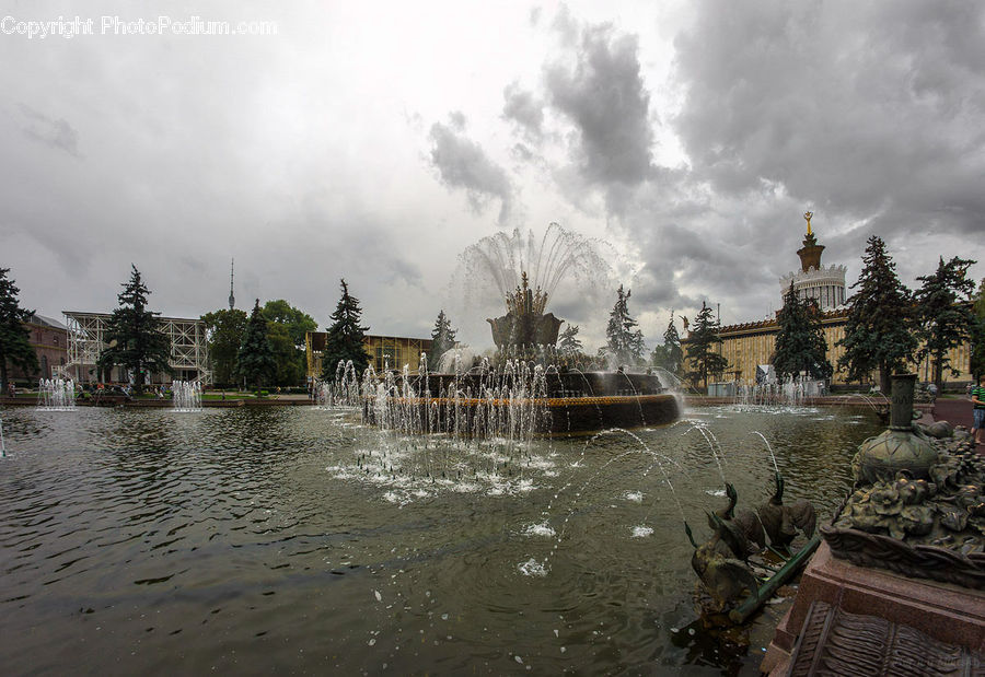 Fountain, Water, Flood, Architecture, Shrine, Temple, Worship