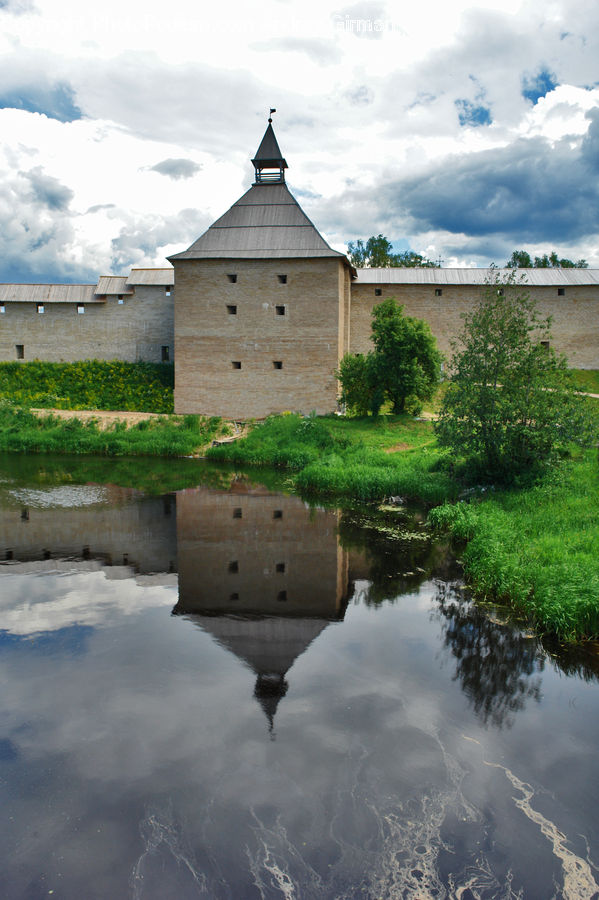 Architecture, Bell Tower, Clock Tower, Tower, Outdoors, Pond, Water