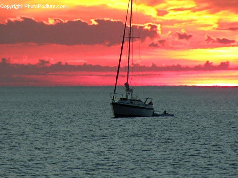 Boat, Watercraft, Yacht, Dusk, Outdoors, Sky, Sunlight