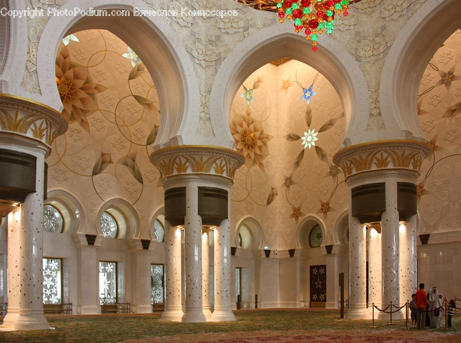 Architecture, Dome, Mosque, Worship, Column, Pillar, Molding