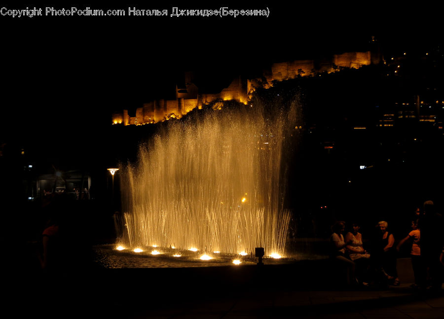 Fountain, Water, Indoors, Room, Theater