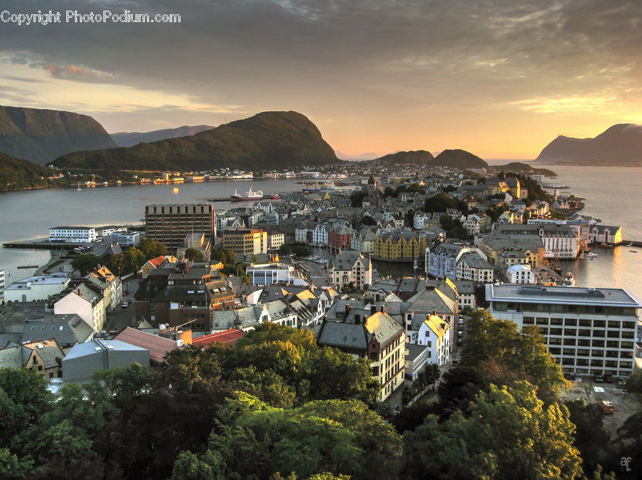 Aerial View, Building, Downtown, Town, City, Urban, Neighborhood