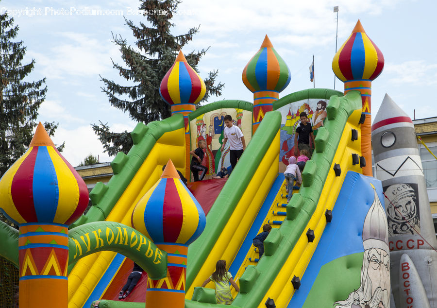 Inflatable, Playground, Carnival, Crowd, Festival, Parade, Amusement Park