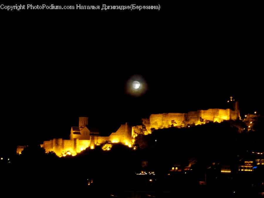 Castle, Fort, Silhouette, Architecture, Building, City, Downtown