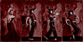 dance in red letter collage