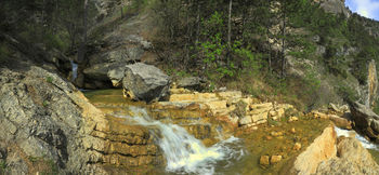 Река Водопадная в месте превращения в водопад Учан-Су