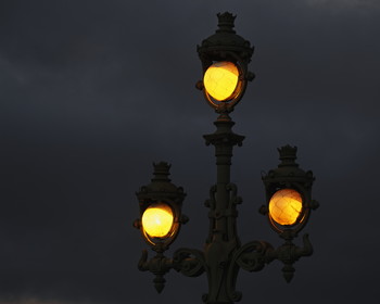 Lantern of the Trinity bridge – the most beautiful bridge in the city. Center of old Saint Petersburg.