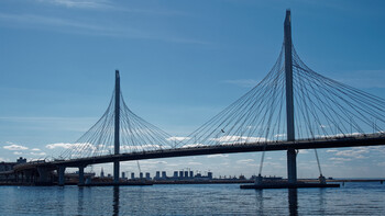 One of the new bridges across the Neva River in St. Petersburg.