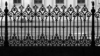 Cast-iron fences of St. Petersburg squares.