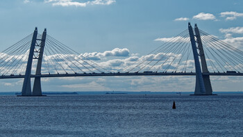 The new permanent bridge of St. Petersburg.