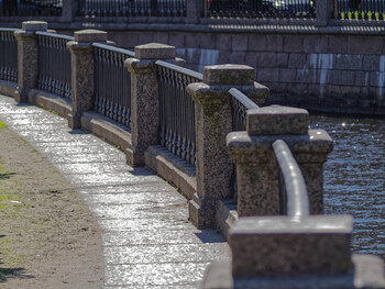 Cast-iron fences of rivers and canals of St. Petersburg.