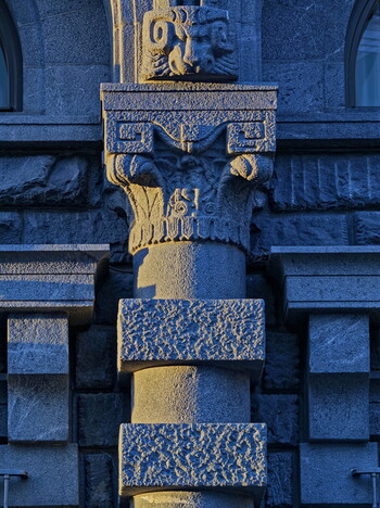 Architectural elements in the evening lighting