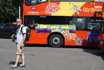 Прогулка по Москве на красном двухэтажном экскурсионном автобусе
