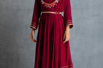Kahani Lush : Indian Wear Maroon Anakali Kurta Embroided Round Neck 